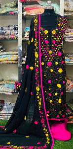 Georgette Phulkari Suits Handwork2025OCT1002