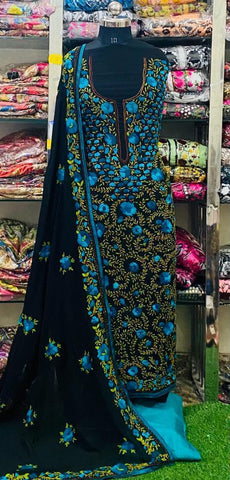 Georgette Phulkari Suits Handwork2025OCT1003