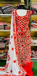 Georgette Phulkari Suits Handwork2025OCT1005