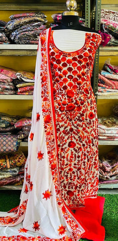 Georgette Phulkari Suits Handwork2025OCT1005