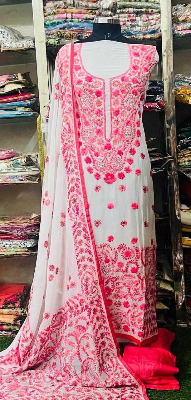 Georgette Phulkari Suits Handwork2025OCT1013