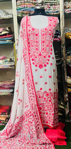 Georgette Phulkari Suits Handwork2025OCT1013