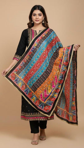 Mirror Work Dupatta Handwork Dupatta 2025OCT1809