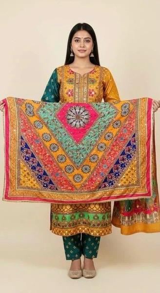Mirror Work Dupatta Handwork Dupatta 2025OCT1810