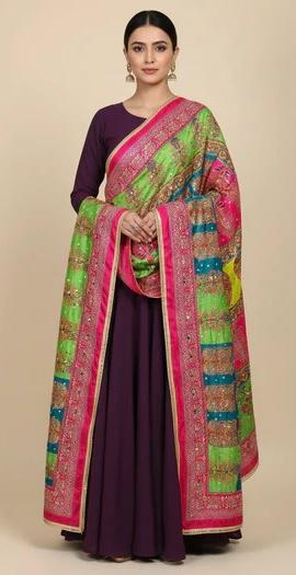 Mirror Work Dupatta Handwork Dupatta 2025OCT0306