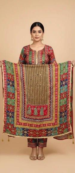 Mirror Work Dupatta Handwork Dupatta 2025OCT2530