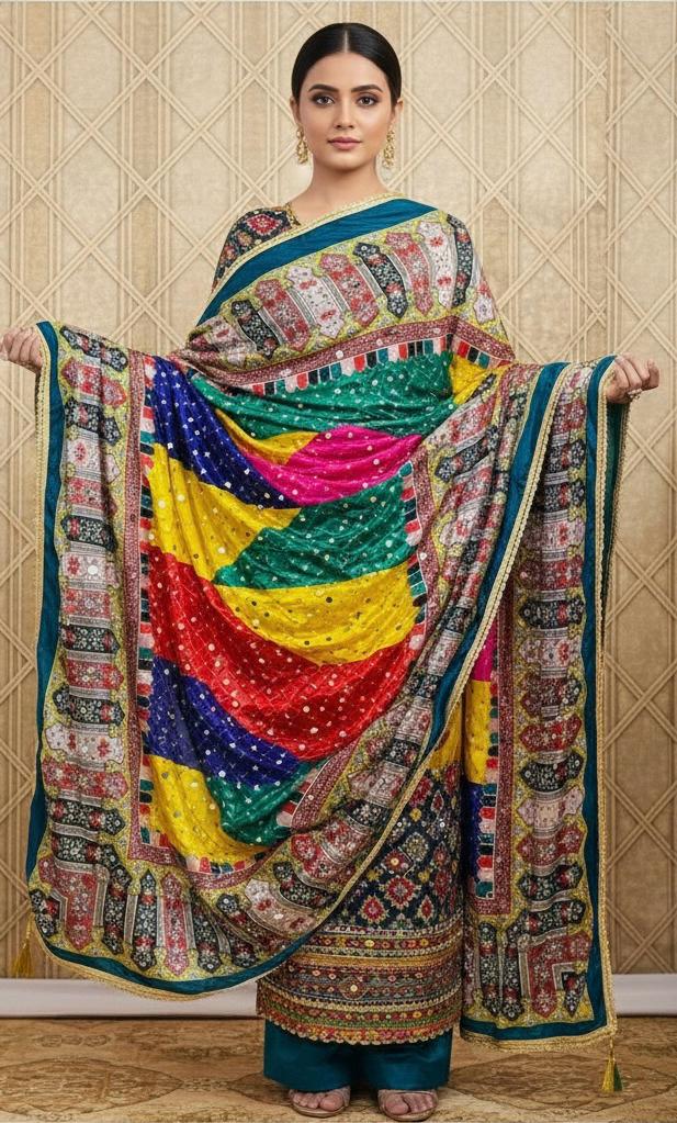 Mirror Work Dupatta Handwork Dupatta 2025OCT2534