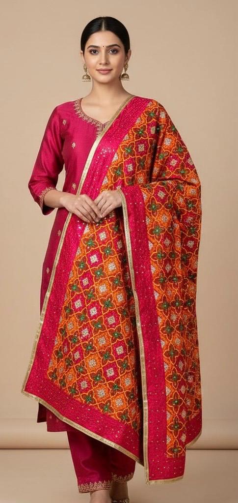 Phulkari Dupatta Handwork Dupatta 2025OCT2701