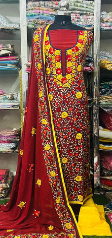 Georgette Phulkari Suits Handwork2025NOV0101