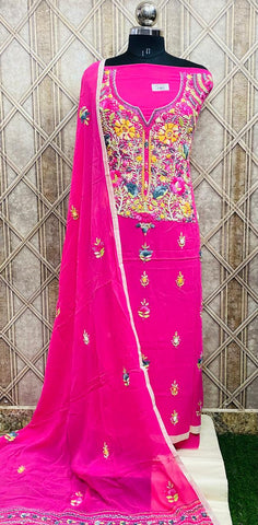Georgette Phulkari Suits Handwork2025NOV0103