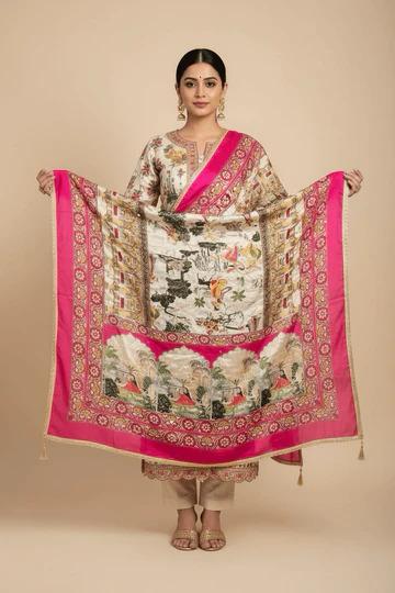 Mirror Work Dupatta Handwork Dupatta 2025NOV0413