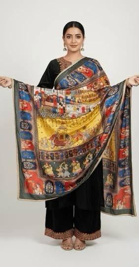 Mirror Work Dupatta Handwork Dupatta 2025NOV0417