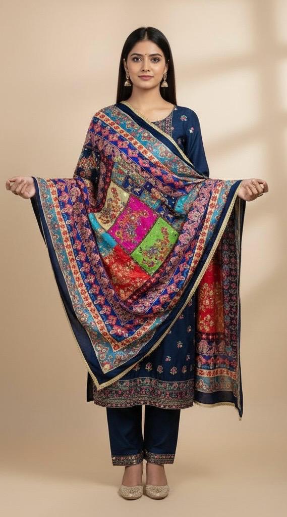 Mirror Work Dupatta Handwork Dupatta 2025NOV0418