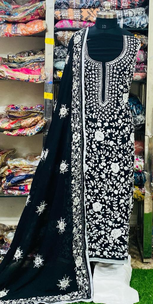 Georgette Phulkari Suits Handwork2025NOV0614