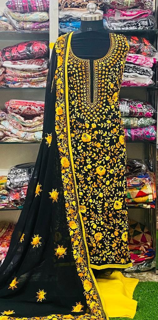 Georgette Phulkari Suits Handwork2025NOV0618