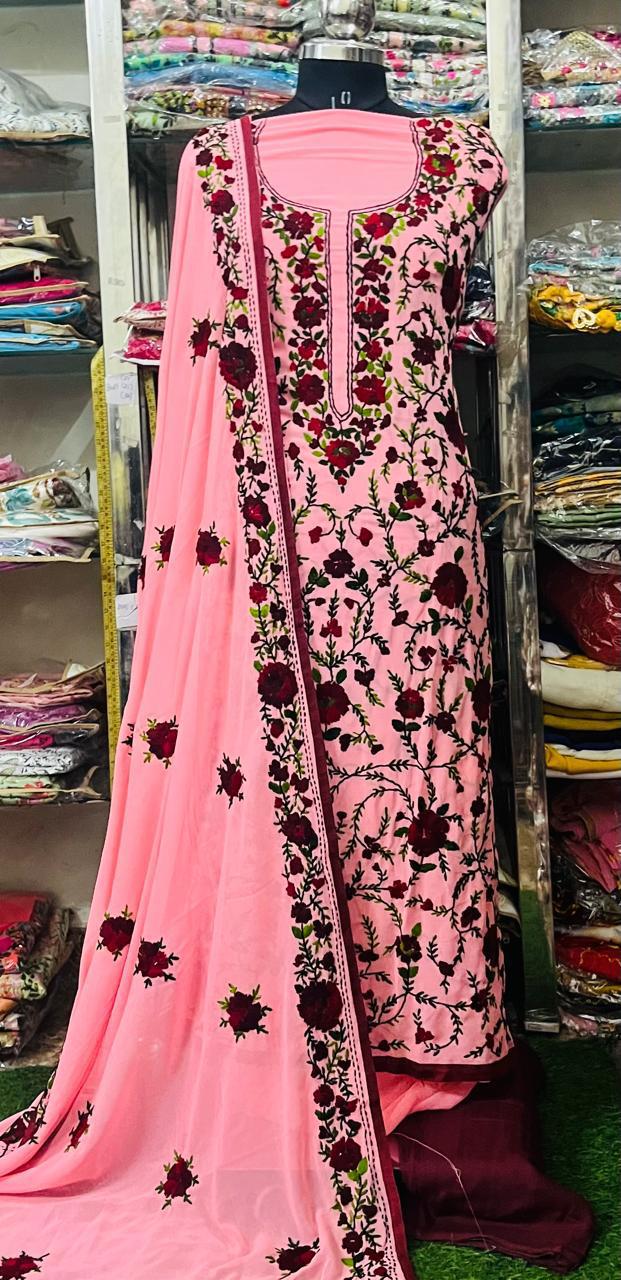 Georgette Phulkari Suits Handwork2025NOV0619