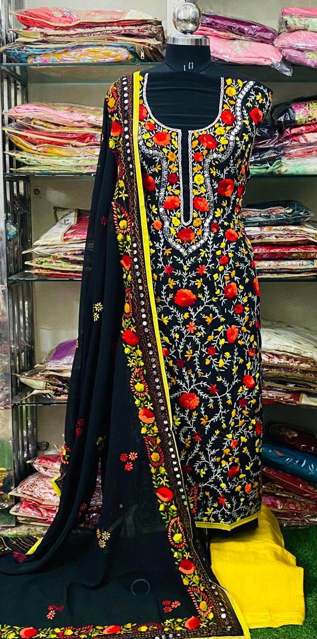 Georgette Phulkari Suits Handwork2025NOV0625
