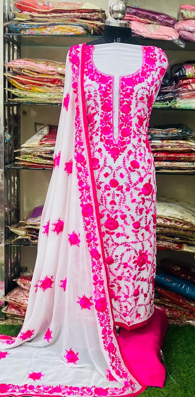 Georgette Phulkari Suits Handwork2025NOV0634