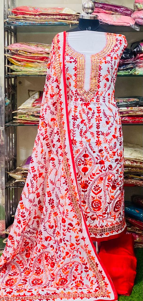 Georgette Phulkari Suits Handwork2025NOV0636