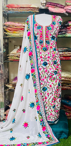 Georgette Phulkari Suits Handwork2025NOV0637