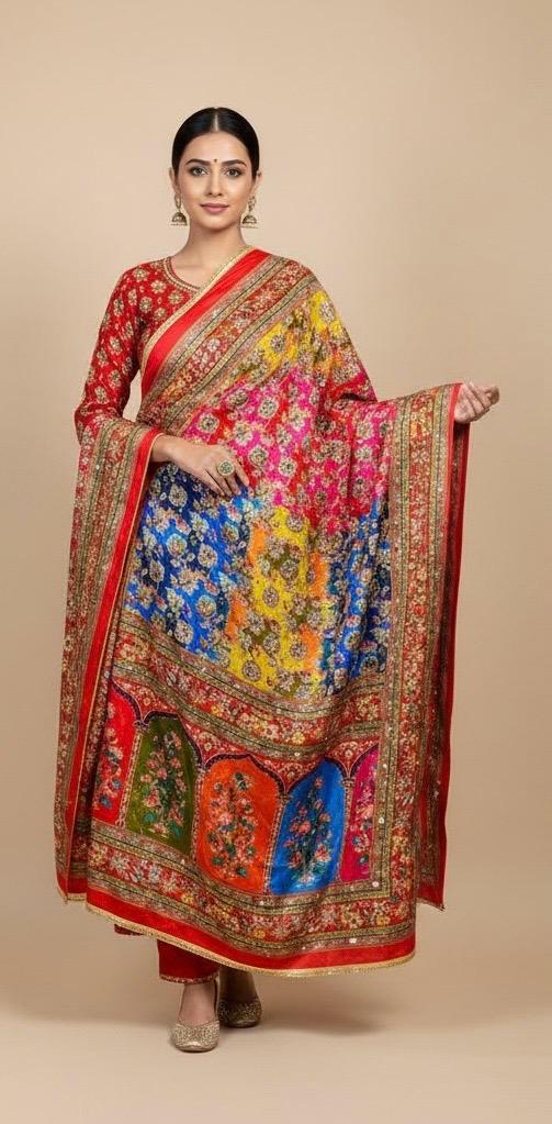 Mirror Work Dupatta Handwork Dupatta 2025NOV1309