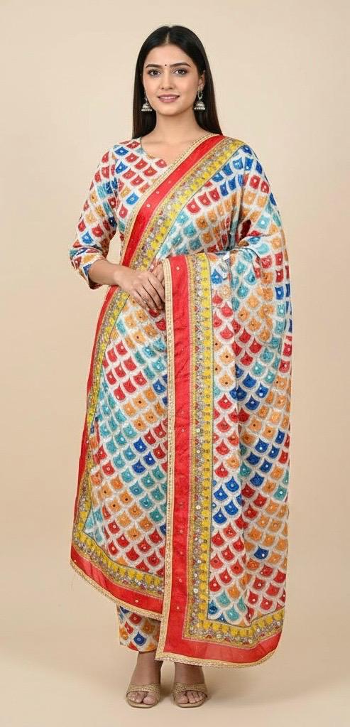 Mirror Work Dupatta Handwork Dupatta 2025NOV1433