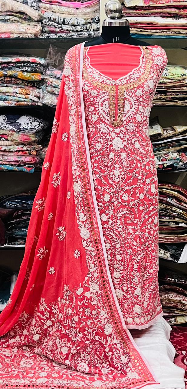 Georgette Phulkari Suits Handwork2025NOV1809