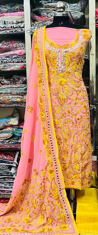 Georgette Phulkari Suits Handwork2025DEC0408
