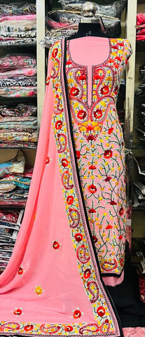 Georgette Phulkari Suits Handwork2025DEC0412