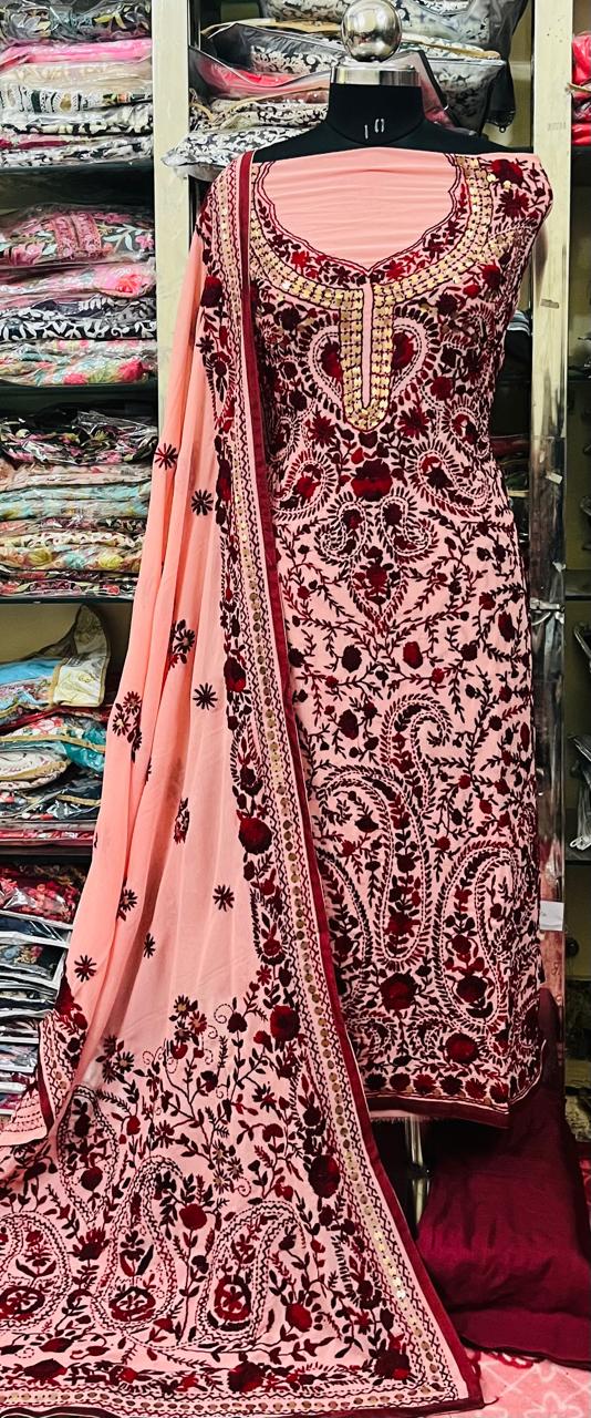 Georgette Phulkari Suits Handwork2025DEC0415