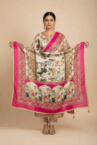 Mirror Work Dupatta Handwork Dupatta 2025DEC0622