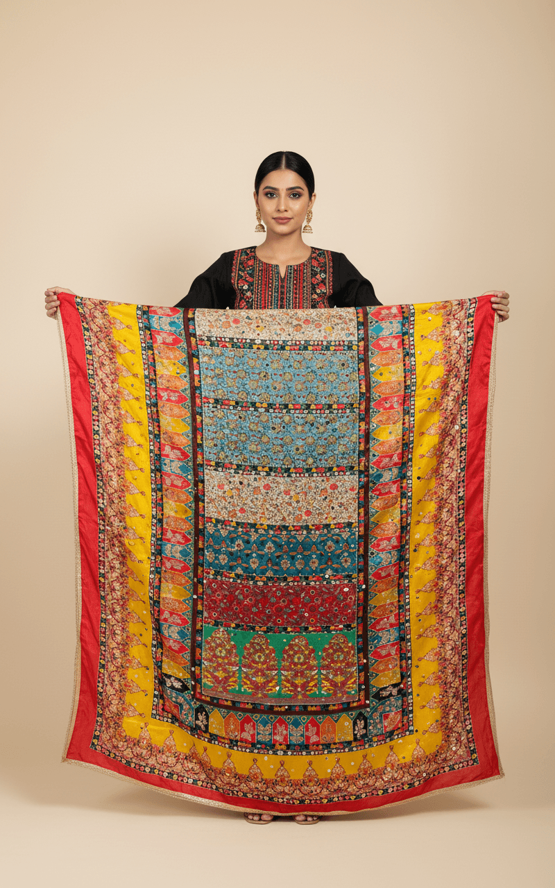 Mirror Work Dupatta Handwork Dupatta 2025SEP2215