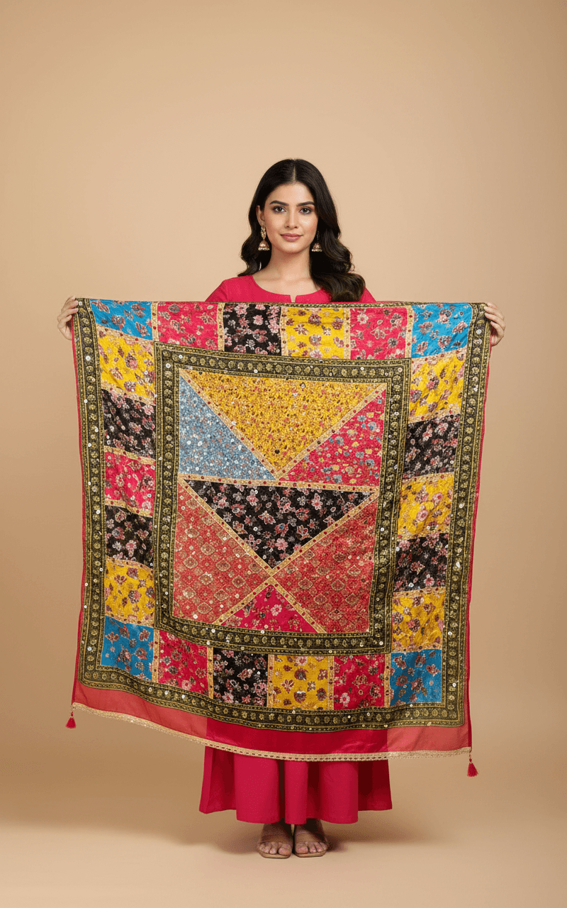 Mirror Work Dupatta Handwork Dupatta 2025SEP2211