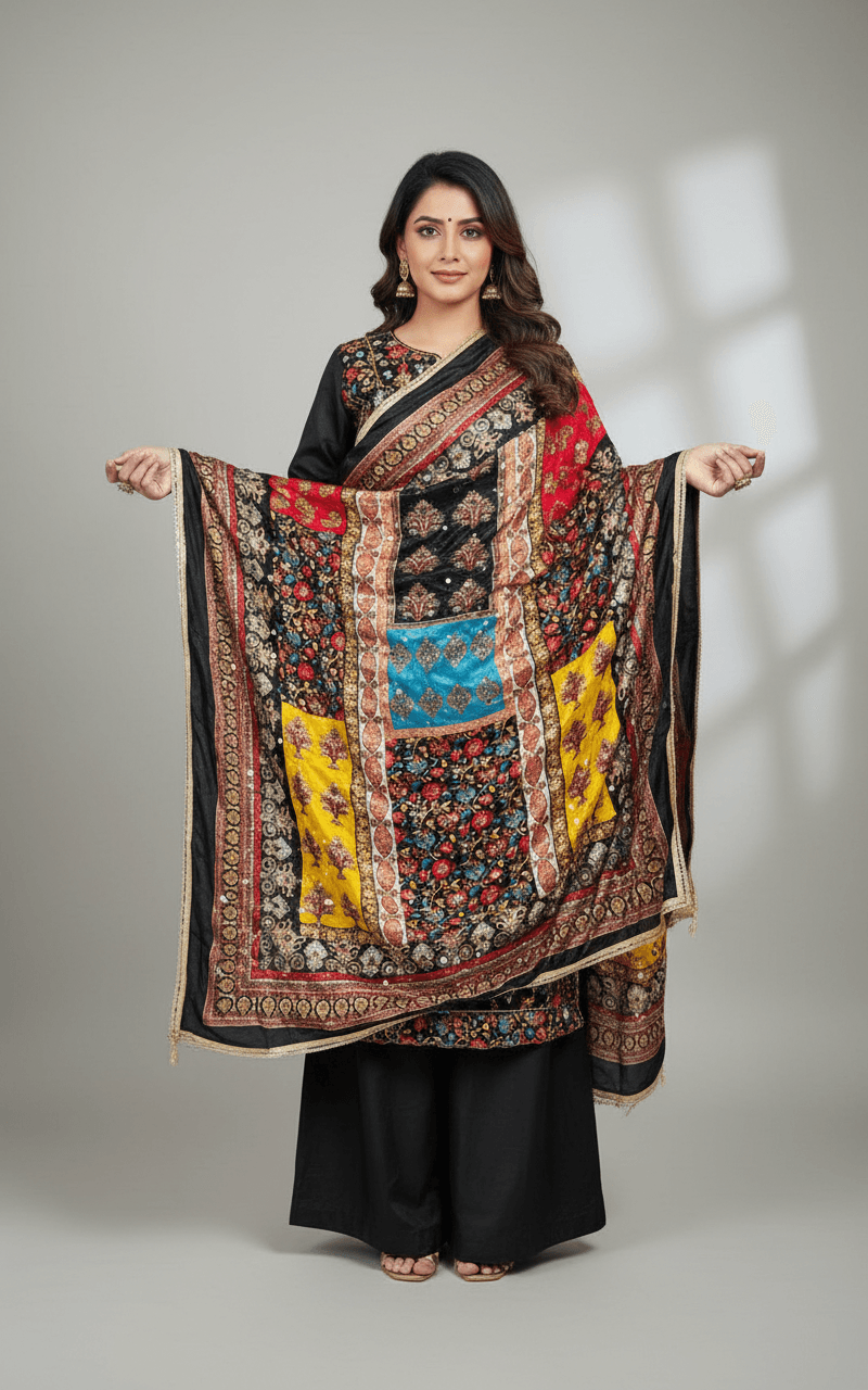 Mirror Work Dupatta Handwork Dupatta 2025SEP2204