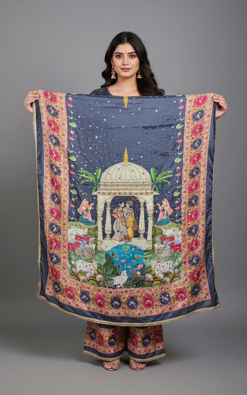 Mirror Work Dupatta Handwork Dupatta 2025SEP2201