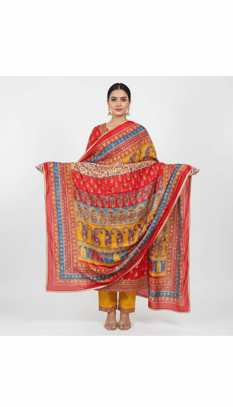 Mirror Work Dupatta Handwork Dupatta 2025SEP2011