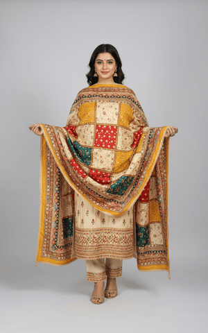 Mirror Work Dupatta Handwork Dupatta 2025SEP2003
