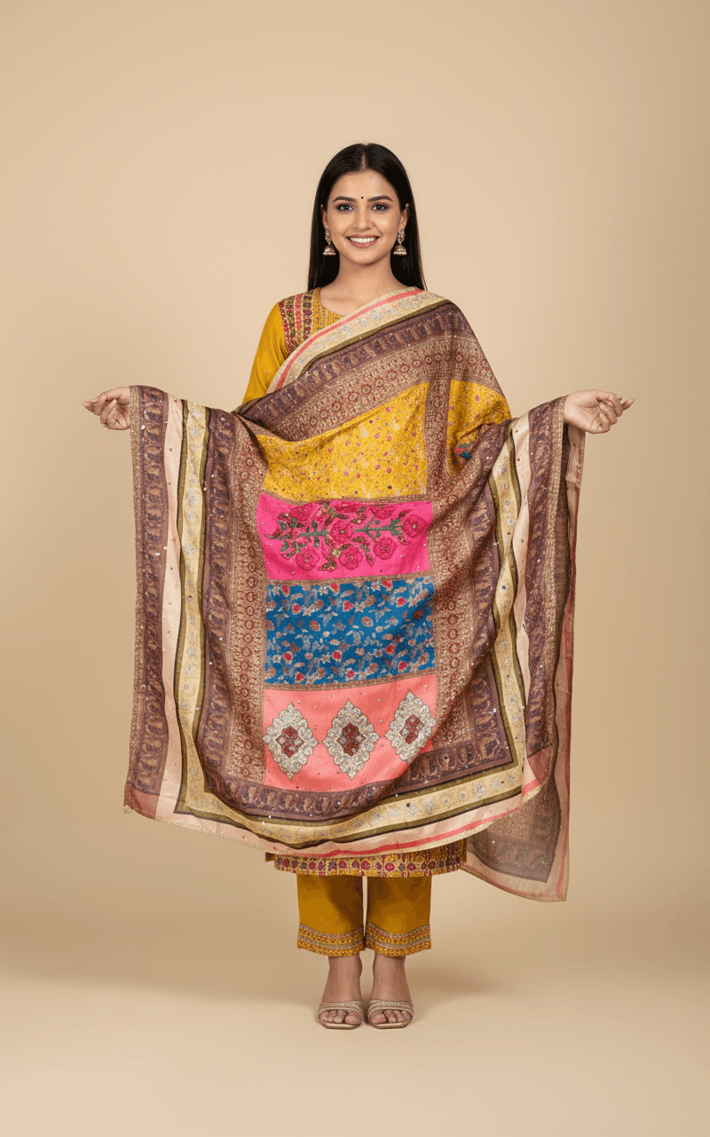 Mirror Work Dupatta Handwork Dupatta 2025SEP1603
