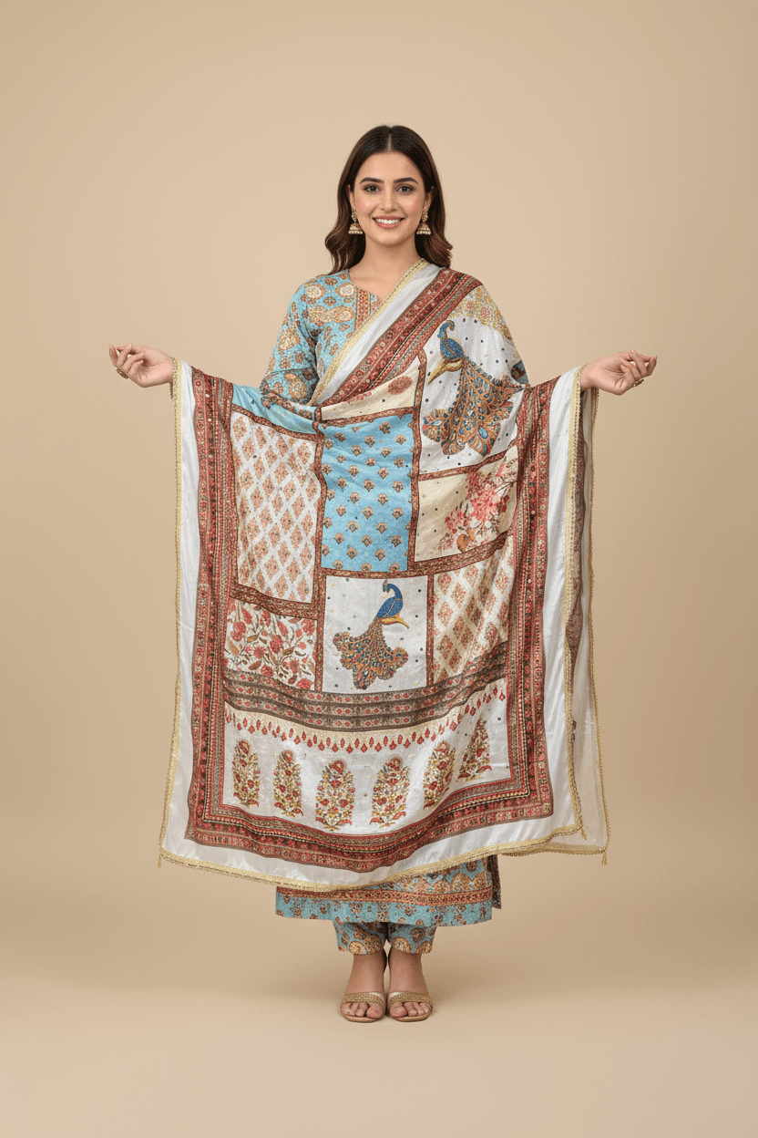 Mirror Work Dupatta Handwork Dupatta 2025SEP1601