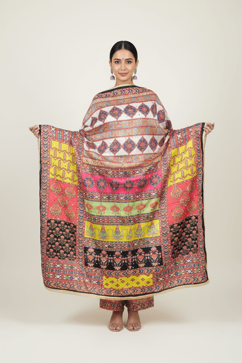 Mirror Work Dupatta Handwork Dupatta 2025SEP1505