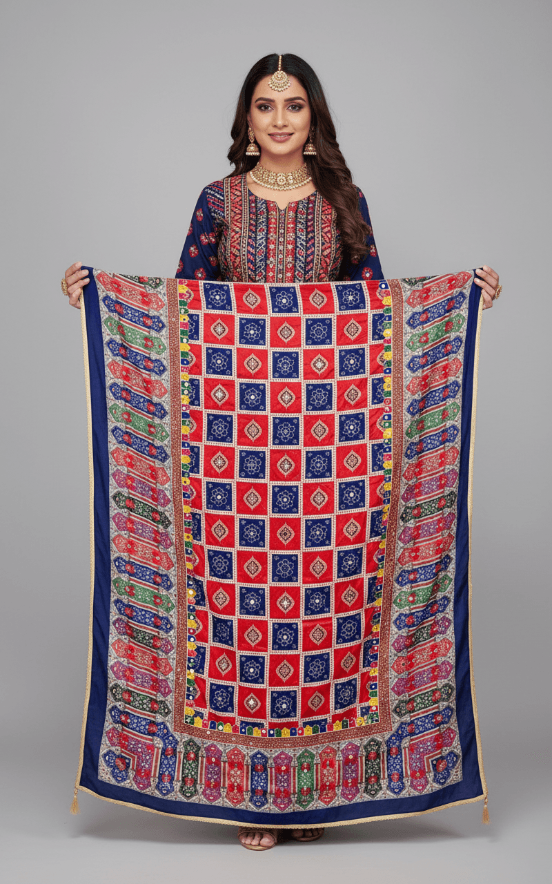 Mirror Work Dupatta Handwork Dupatta 2025SEP1113