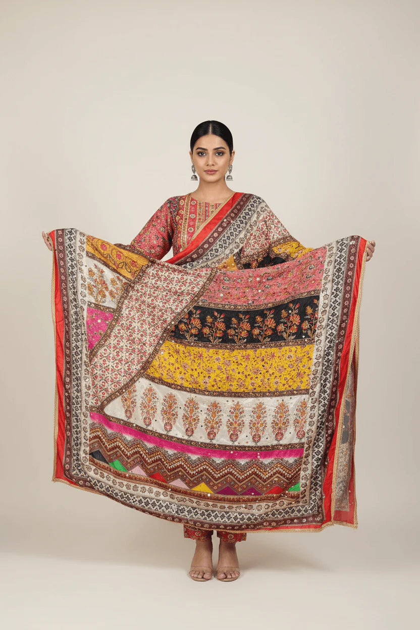 Mirror Work Dupatta Handwork Dupatta 2025SEP2404