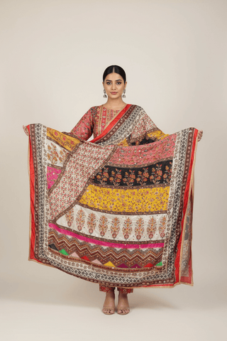 Mirror Work Dupatta Handwork Dupatta 2025Aug2179