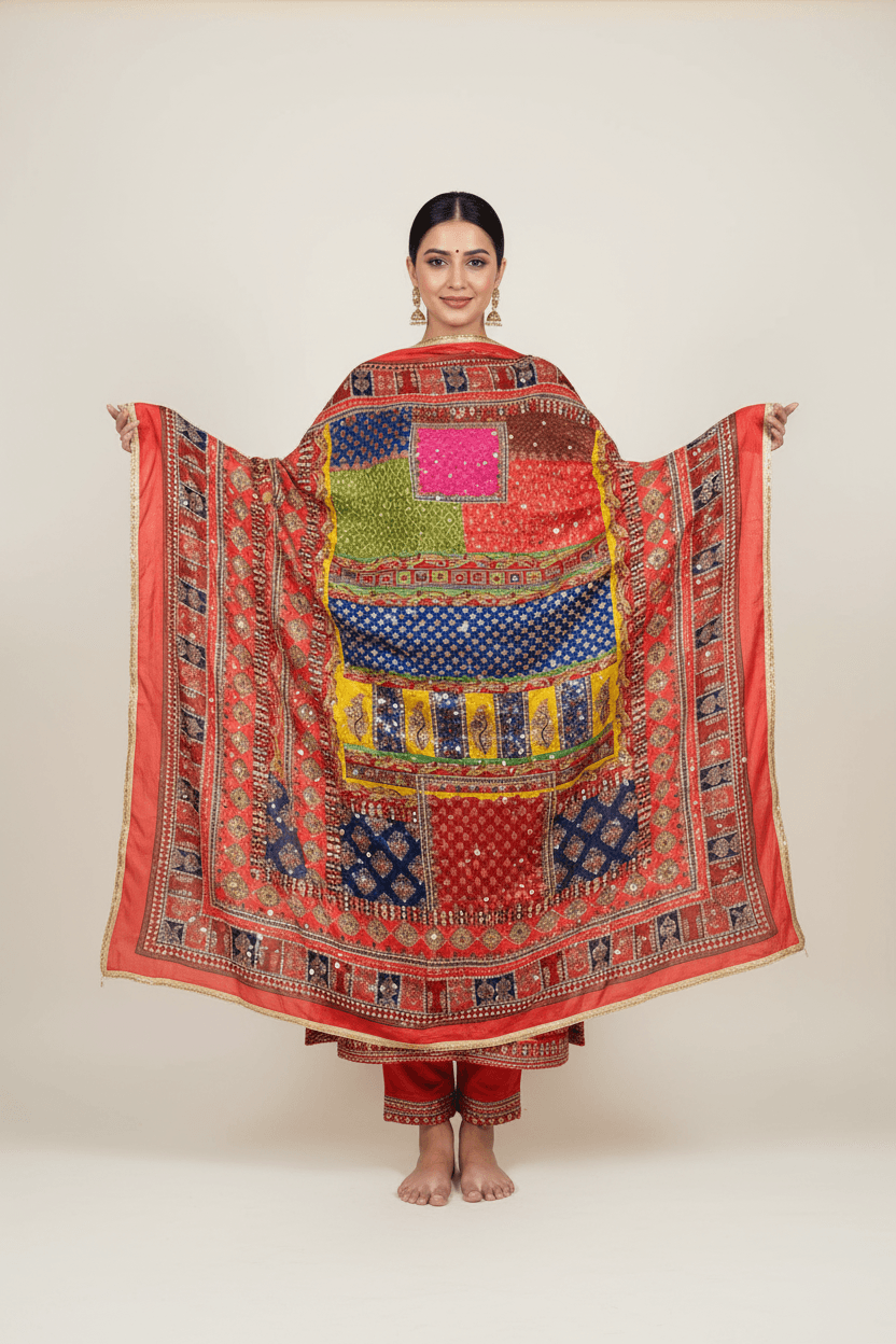 Mirror Work Dupatta Handwork Dupatta 2025Aug1620