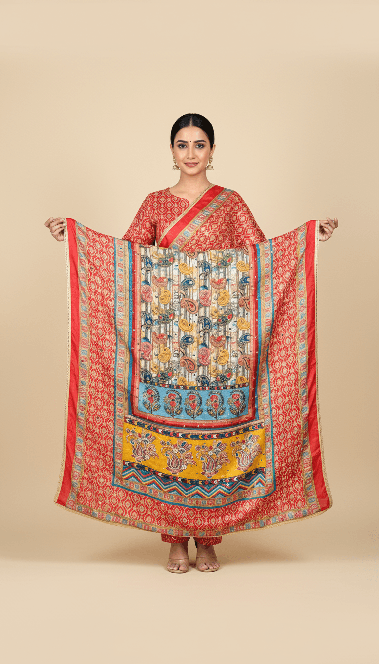 Mirror Work Dupatta Handwork Dupatta 2025Aug1605