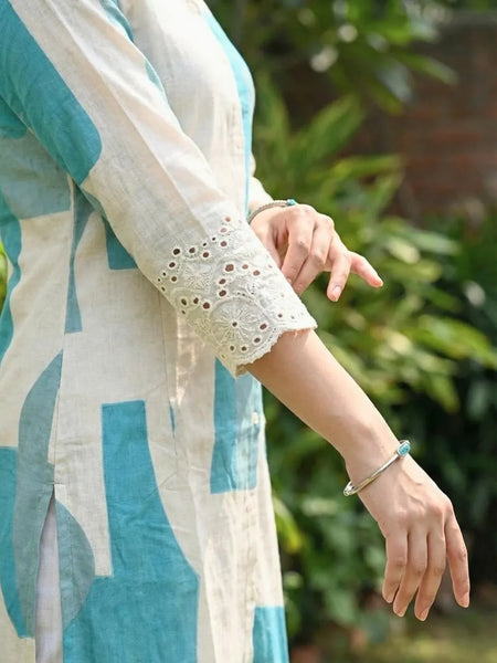 OCEAN HUES PRINTED KURTI
