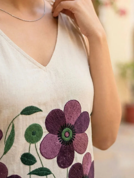 BEIGE FLORAL GRACE TUNIC