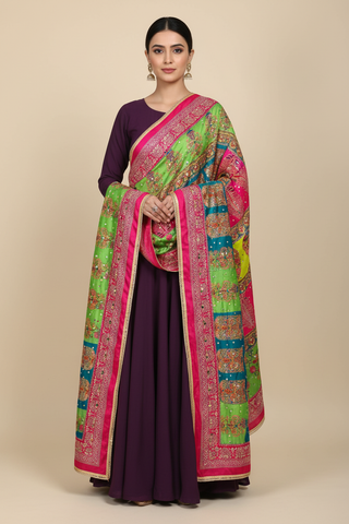 Mirror Work Dupatta Handwork Dupatta 2025OCT0306