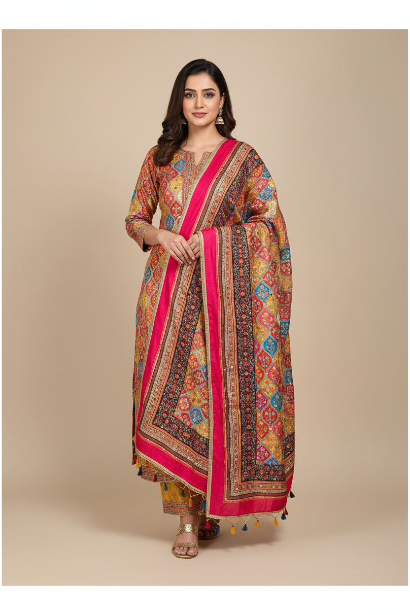 Mirror Work Dupatta Handwork Dupatta 2025OCT0319