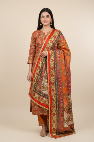 Mirror Work Dupatta Handwork Dupatta 2025OCT0321